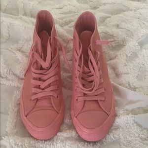 Pink all leather converse- Women Size 7